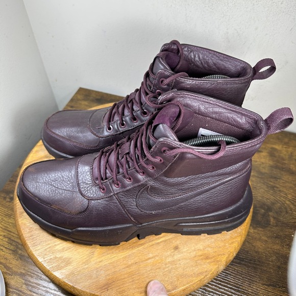 Nike Manoa Leather Night Maroon Mens 11 Leather Boots 916816-601 Burgundy main image 6